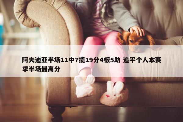 阿夫迪亚半场11中7揽19分4板5助 追平个人本赛季半场最高分