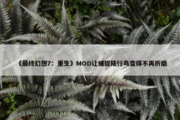 《最终幻想7：重生》MOD让捕捉陆行鸟变得不再折磨