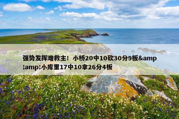 强势发挥难救主！小桥20中10砍30分9板&amp;小库里17中10拿26分4板