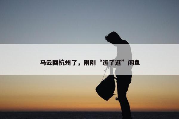 马云回杭州了，刚刚“逛了逛”闲鱼