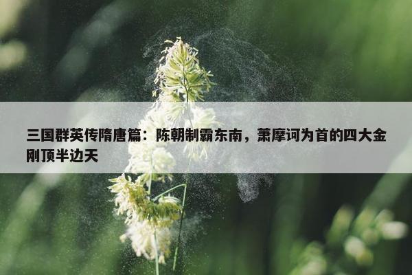 三国群英传隋唐篇：陈朝制霸东南，萧摩诃为首的四大金刚顶半边天