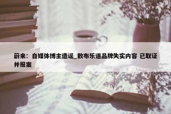 蔚来：自媒体博主造谣_散布乐道品牌失实内容 已取证并报案