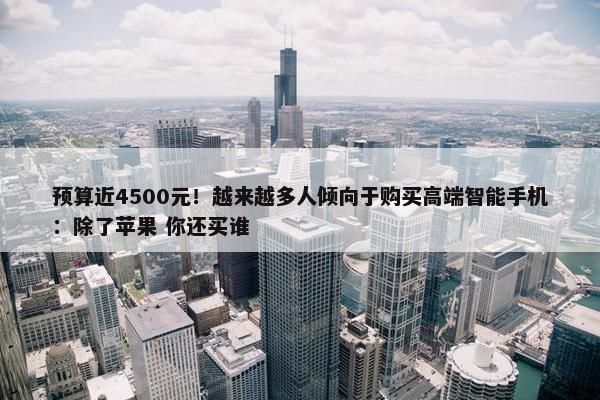 预算近4500元！越来越多人倾向于购买高端智能手机：除了苹果 你还买谁