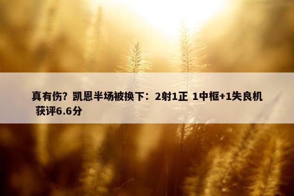 真有伤？凯恩半场被换下：2射1正 1中框+1失良机 获评6.6分