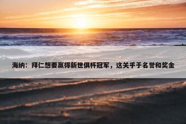 海纳：拜仁想要赢得新世俱杯冠军，这关乎于名誉和奖金