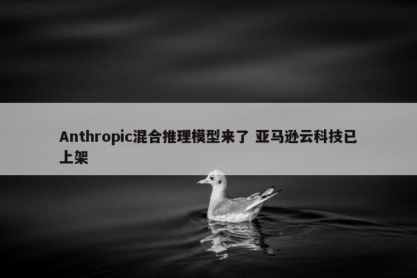 Anthropic混合推理模型来了 亚马逊云科技已上架