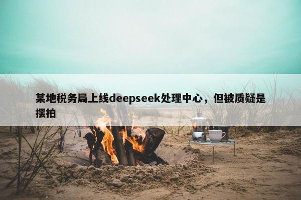 某地税务局上线deepseek处理中心，但被质疑是摆拍