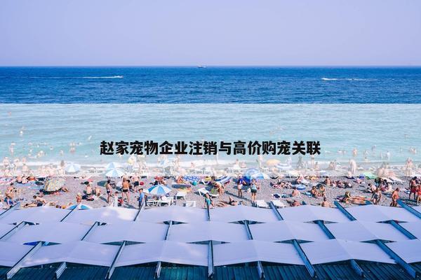 赵家宠物企业注销与高价购宠关联