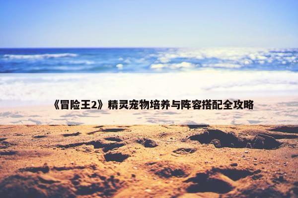 《冒险王2》精灵宠物培养与阵容搭配全攻略