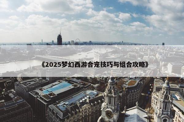 《2025梦幻西游合宠技巧与组合攻略》