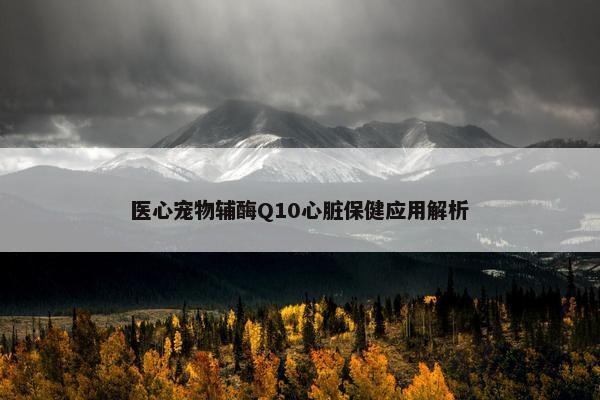 医心宠物辅酶Q10心脏保健应用解析