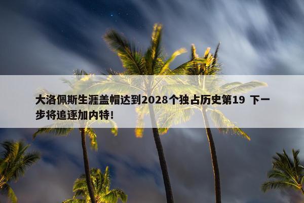 大洛佩斯生涯盖帽达到2028个独占历史第19 下一步将追逐加内特！