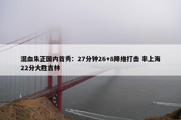 混血朱正国内首秀：27分钟26+8降维打击 率上海22分大胜吉林