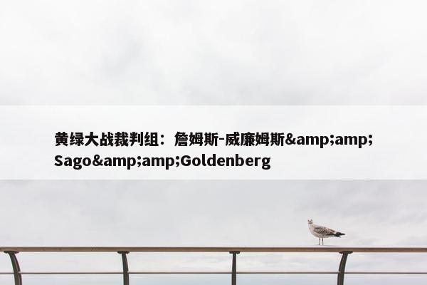 黄绿大战裁判组：詹姆斯-威廉姆斯&amp;Sago&amp;Goldenberg