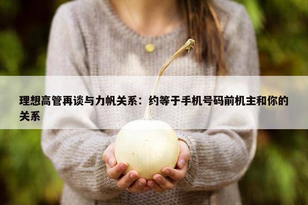 理想高管再谈与力帆关系：约等于手机号码前机主和你的关系