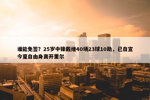 谁能免签？25岁中锋戴维40场23球10助，已自宣今夏自由身离开里尔