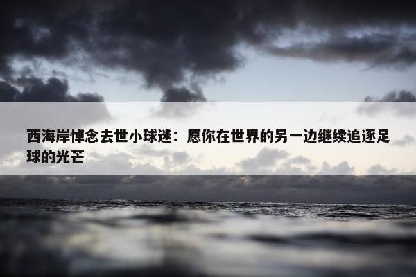 西海岸悼念去世小球迷：愿你在世界的另一边继续追逐足球的光芒