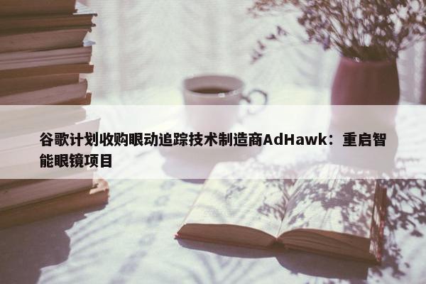 谷歌计划收购眼动追踪技术制造商AdHawk：重启智能眼镜项目