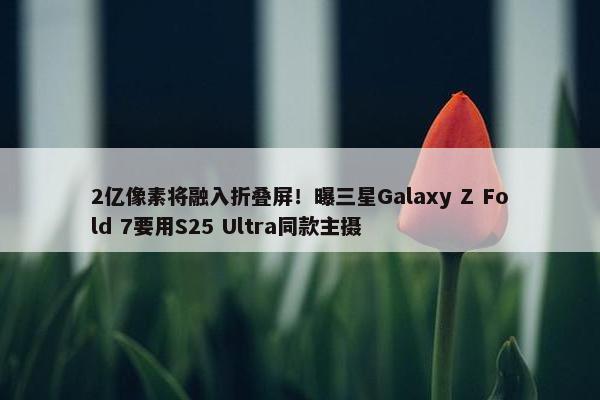 2亿像素将融入折叠屏！曝三星Galaxy Z Fold 7要用S25 Ultra同款主摄