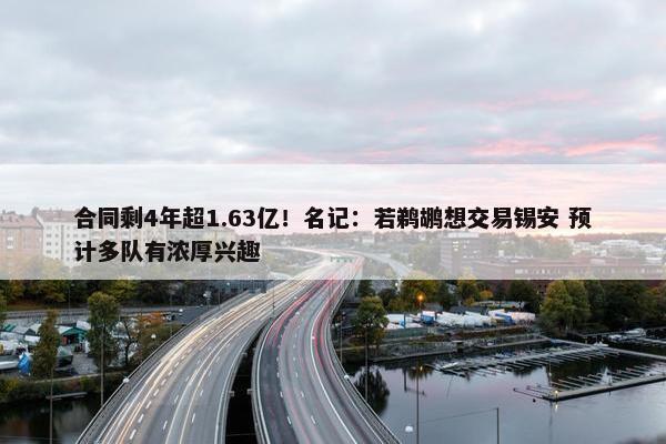 合同剩4年超1.63亿！名记：若鹈鹕想交易锡安 预计多队有浓厚兴趣