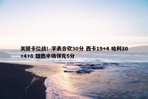 关键卡位战！字表合砍30分 西卡19+4 哈利10+4+8 雄鹿半场领先5分