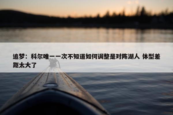 追梦：科尔唯一一次不知道如何调整是对阵湖人 体型差距太大了