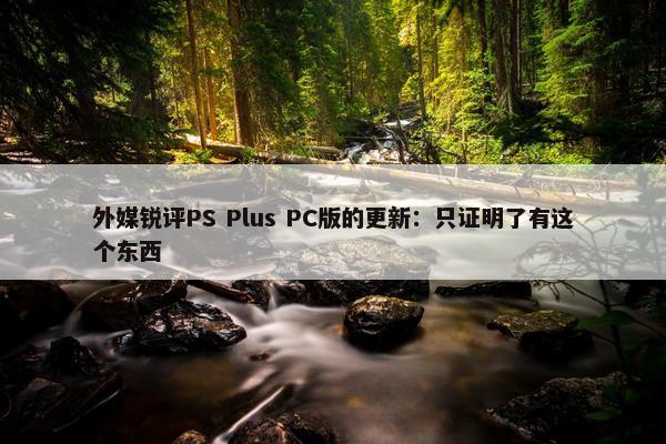 外媒锐评PS Plus PC版的更新：只证明了有这个东西