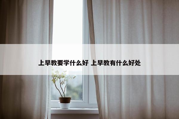 上早教要学什么好 上早教有什么好处