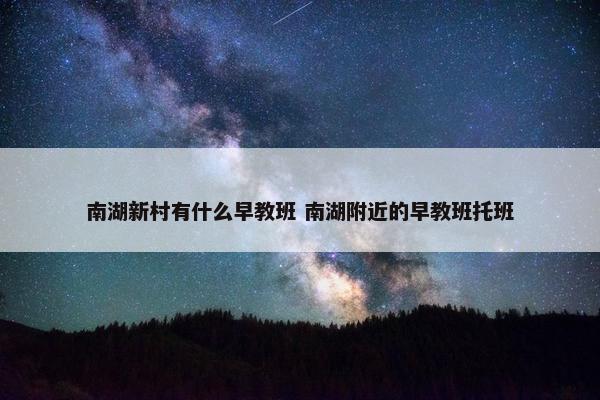 南湖新村有什么早教班 南湖附近的早教班托班