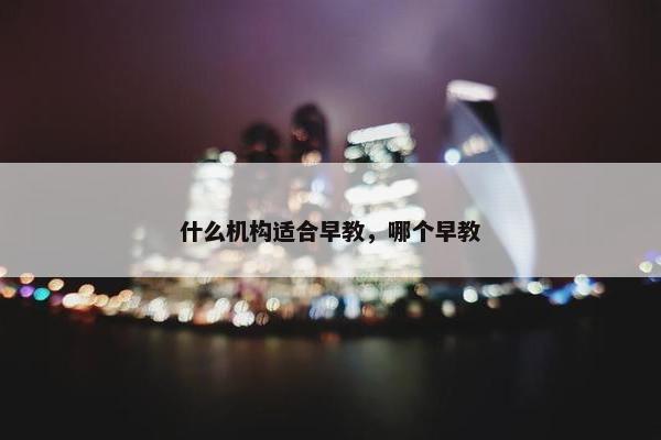 什么机构适合早教，哪个早教