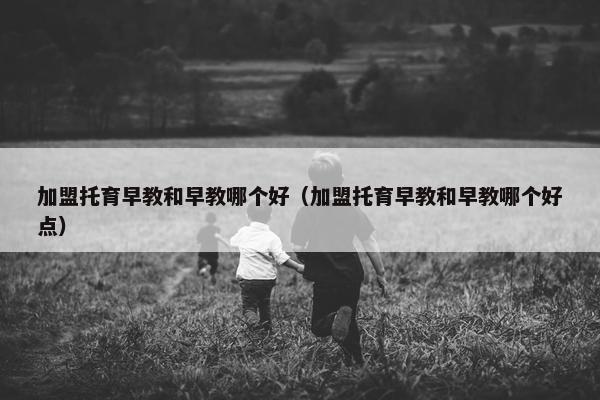 加盟托育早教和早教哪个好（加盟托育早教和早教哪个好点）