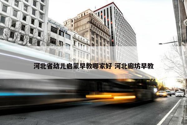 河北省幼儿启蒙早教哪家好 河北廊坊早教