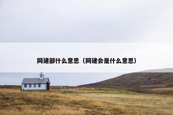 网建部什么意思（网建会是什么意思）