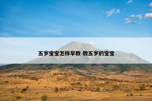 五岁宝宝怎样早教 教五岁的宝宝