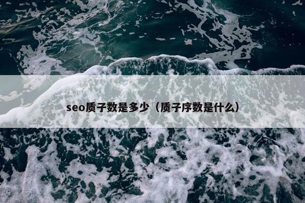 seo质子数是多少（质子序数是什么）