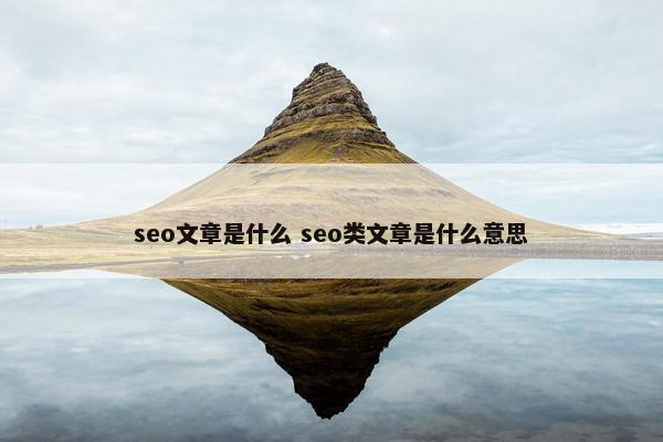 seo文章是什么 seo类文章是什么意思