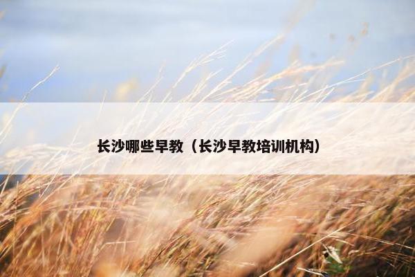 长沙哪些早教（长沙早教培训机构）