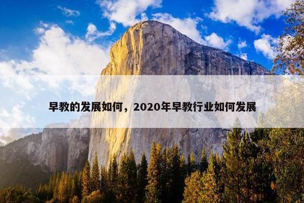 早教的发展如何，2020年早教行业如何发展