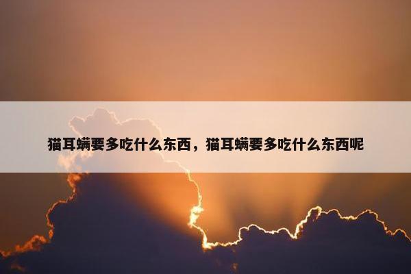 猫耳螨要多吃什么东西，猫耳螨要多吃什么东西呢