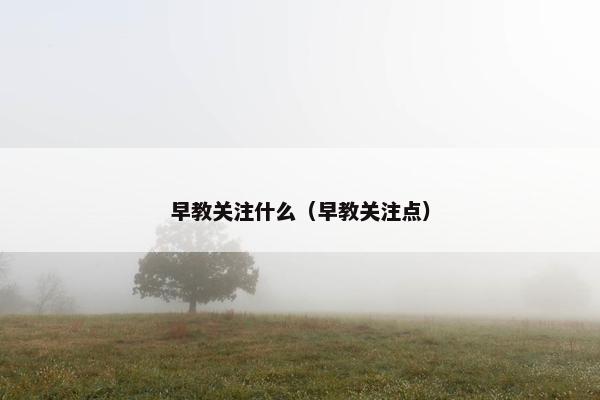 早教关注什么（早教关注点）