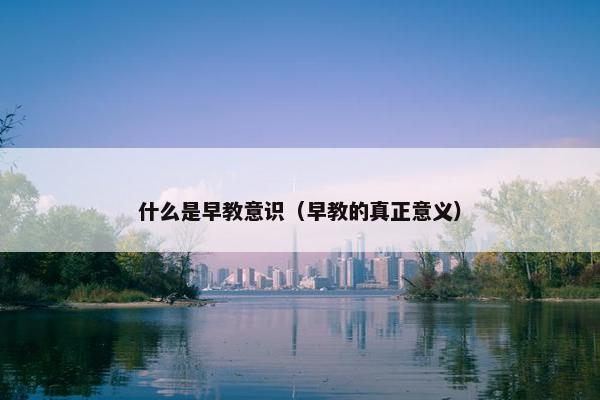 什么是早教意识（早教的真正意义）