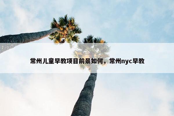 常州儿童早教项目前景如何，常州nyc早教