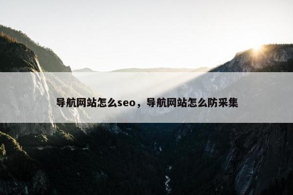 导航网站怎么seo，导航网站怎么防采集