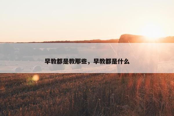 早教都是教那些，早教都是什么