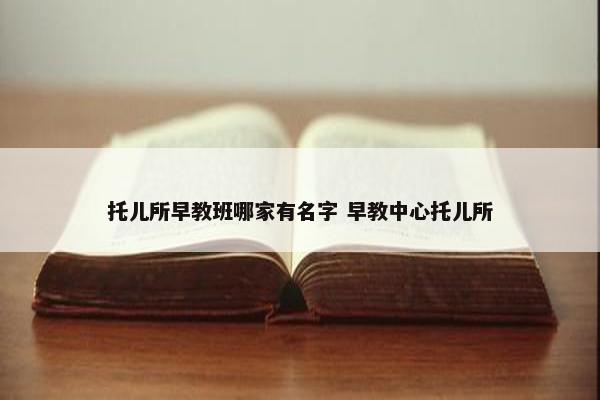 托儿所早教班哪家有名字 早教中心托儿所