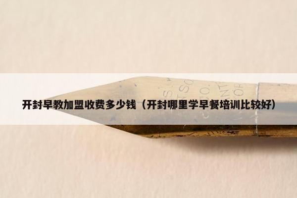 开封早教加盟收费多少钱（开封哪里学早餐培训比较好）