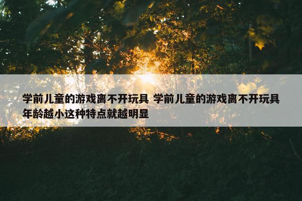 学前儿童的游戏离不开玩具 学前儿童的游戏离不开玩具年龄越小这种特点就越明显