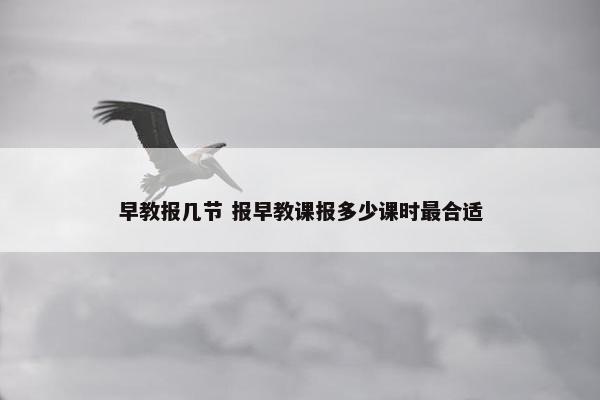 早教报几节 报早教课报多少课时最合适