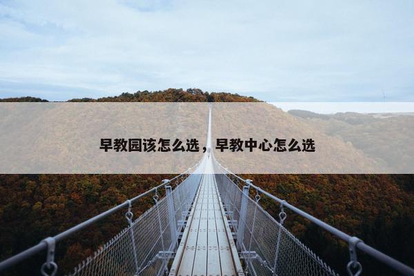 早教园该怎么选，早教中心怎么选