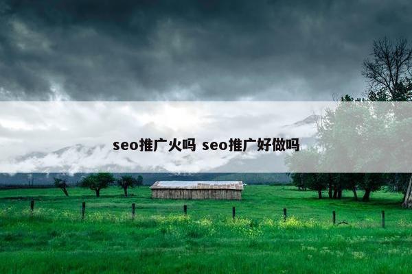 seo推广火吗 seo推广好做吗